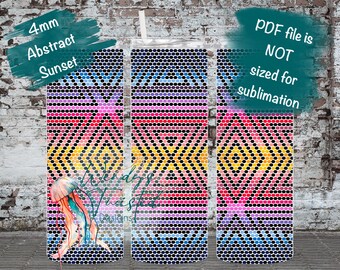 4MM/SS16 Abstract Sunset- 20oz Rhinestone Tumbler Template