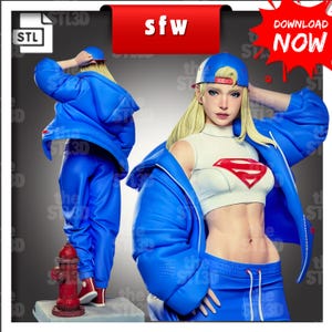 Urban Style Hero Girl Figur mit Hoodie & Cap STL-Datei für 3D-Druck Fan Art Figur Statue Sammlerstück - theSTL3D