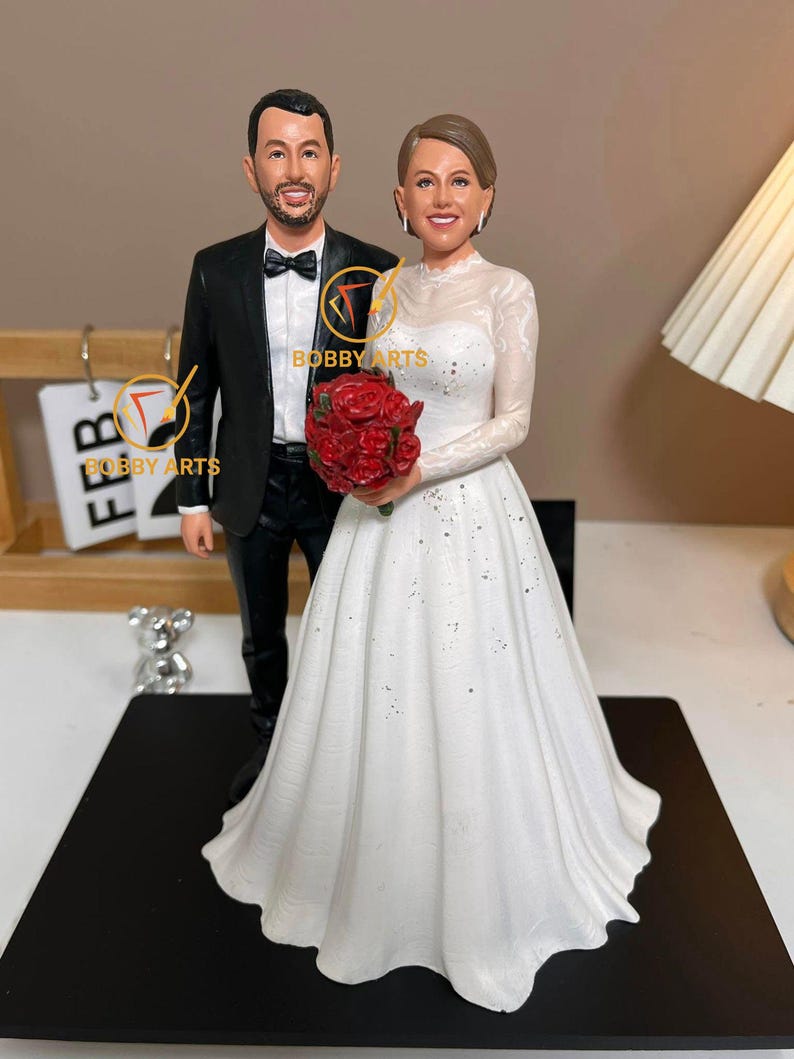Handmade Custom 3D Wedding Cake Topper, Personalized Figurine Keepsake ...