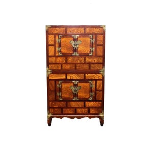 Antique Korean Bandaji Cabinet Set 3.7 FT x 2 FT – Two Stackable Chests with Original Locks & Keys