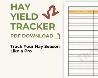 Hay Yield Tracker V2 – Printable PDF for Small Farms and Hay Producers