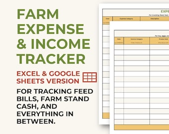 Farm Income & Expense Tracker - Kleine Haushaltstabelle | Excel und Google Sheets