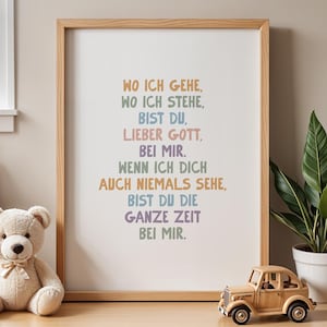 Christian poster for the children&#39;s room, Christian gifts, Jesus, God, faith, children, Psalm, Bible, saying, Christian mural