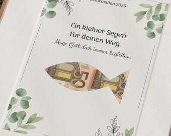 Christian money gift for confirmation, blessing, confirmation, money gift, confirmation, gift confirmation, gift money confirmation