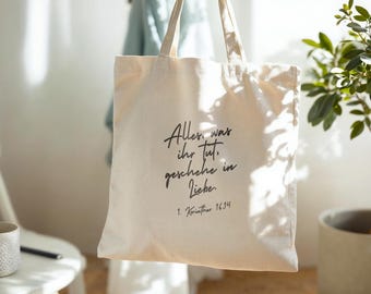 Christian Tote Bag | Christian Gift | Jute Bag | Fabric Bag | Bible | Faith | Christian Accessory | Christmas Gift