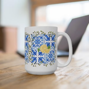 Lemon Blossom Mug | Floral Coffee Cup, Gift for Tea Lovers, Kitchen Decor, Housewarming Present, Summer Drinkware