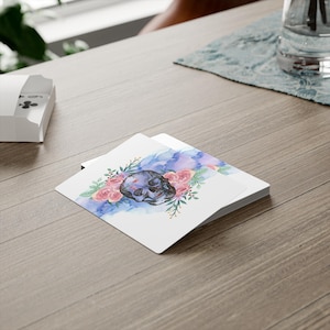 Ensemble de cartes de poker tête de mort florale, cartes à jouer uniques, accessoires pour soirées jeux, cadeau pour les joueurs, style vintage, cadeaux de poker