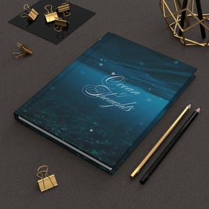 Ocean Thoughts Hardcover Journal, Inspirational Writing Notebook, Ocean Inspired Gifts, Ocean Themed Diary, Underwater Journal