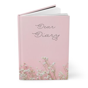 Chic Hardcover Journal, Pink Floral Diary for Writing, Personal Planner, Gift for Her, Aesthetic Notebook
