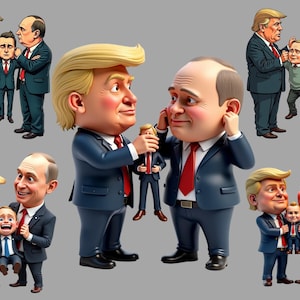 Donald Trump Pouting Zilinski | Funny Political Cartoon 3 D T-Shirt Design | Digital Download | Satirical President Artwork