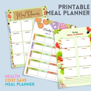 10-in-1 Weekly Meal Planner Printable Bundle – Meal Planning Template Pack with Grocery List, Menu & Food Tracker (Digital Download)