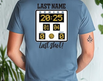 -shirt de water-polo senior 2025 | Chemise de remise des diplômes personnalisée pour athlètes | T-shirt personnalisé pour tableau de bord Last Shot | Cadeau de nuit pour personnes âgées