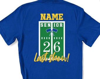 Maillot Color Guard Senior 2026 | Chemise de remise des diplômes personnalisée pour orchestre et garde | Dernière représentation ou spectacle | T-shirt de nuit pour personnes âgées | Cadeau promotion 2026