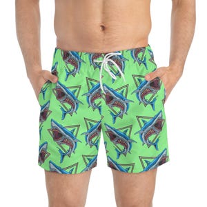 Zombiehaai-zwembroek voor strandliefhebbers, zomervakantie, grappige monsterboardshort, badkleding oceaanthema, uniek halloweencadeau