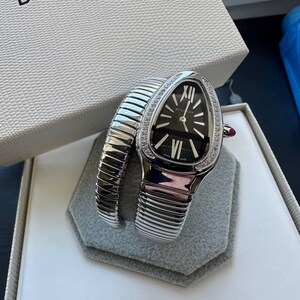 Vintage Serpenti Bvlgari watch tubogas women silver 1 link