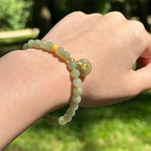 Bracelet en Jade | Bijoux en cristal fait main | bijoux femme | Cadeau pour elle | accessoires 6 mm