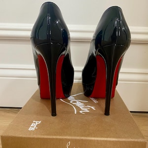 Louboutin - Pigalle Plato 120mm Patent Calf Black, Size Louboutin - Pigalle Plato 120mm Patent Calf Black, Size