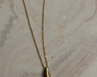 Gold Fish Tail Necklace: Red Coral Charm, Handmade 925 Silver