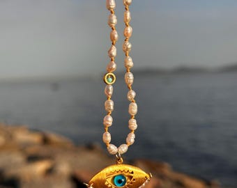 Virelai Minor Necklace – Astypalaia Collection – Pearl, Handmade Jewelry & 925 Silver Necklace