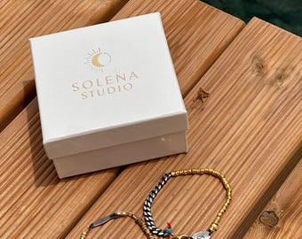 Gold Beaded Fish Bracelet: 925 Sterling Silver Heliopolis Collection