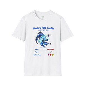 SHADOW MILK COOKIE-T-shirt, Cookie Run Kingdom, uniseks t-shirt, gamingcadeau - softstyle T-shirt, cookie Run-shirt, Shadow Milk-T-shirt, videogame