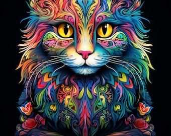 215 Cat Mandala Coloring Pages for Adults