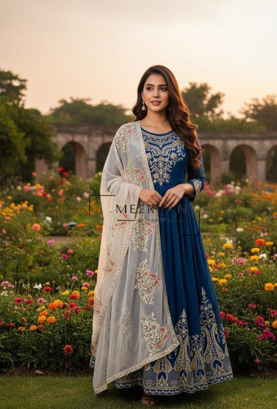 festive anarkali dress Stylish Anarkali Gown Perfect For All Festive Fit main image 1