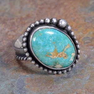 Turquoise Ring, Royston, Sterling Silver, Metalsmith Ring