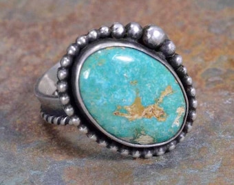 Türkis Ring, Royston, Sterling Silber, Metallschmied Ring