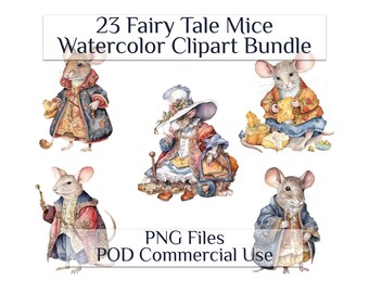 Fairytale Mice Watercolor Clipart, Mouse Fantasy Clip Art, Forest, PNG, Digital crafting, Paper Crafts, Cute Clipart, POD Commercial Use