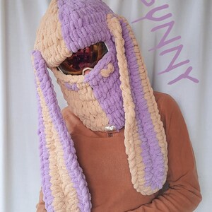 Bunny Ski Balaclava: Handmade Crochet Winter Hat, Helmet Cover
