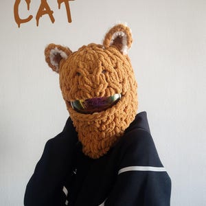 Cat Ears Ski Mask Balaclava: Handmade Winter Sports Helmet Cover