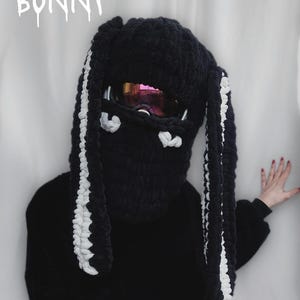 Bunny Ski Balaclava: Handmade Crochet Winter Hat, Helmet Cover