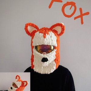 Handmade Fox Ski Balaclava: Fun Winter Helmet Cover
