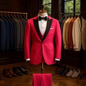 Pink 3 Piece Slim Fit Suit Men | Groom Wedding Tuxedo | Formal Party Wear