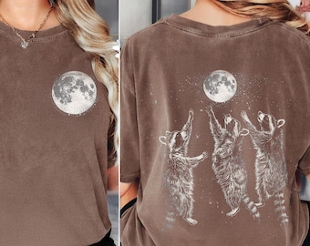 Comfort Colors®  Vintage Raccoon Shirt, Raccoon Lover Gift, Retro Raccoons Moon Tshirt, 90s Raccoon Meme Tees, Concert Shirt, Christmas Tees