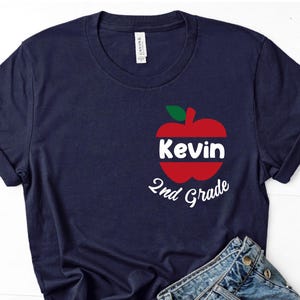 Custom Kids Name School Shirt, Back to School Shirt, Toddler First Day of Kindergarten Shirt with Name, Custom Grade Shirt, Custom Preschool