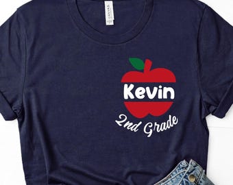 Custom Kids Name School Shirt, Back to School Shirt, Toddler First Day of Kindergarten Shirt with Name, Custom Grade Shirt, Custom Preschool