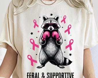 Comfort Colors® Cancer Survivor Shirt, Cancer Warrior Tee, Cancer Awareness Shirt, Raccoon Shirt Gift for Cancer Team, Cancer Support Gifts