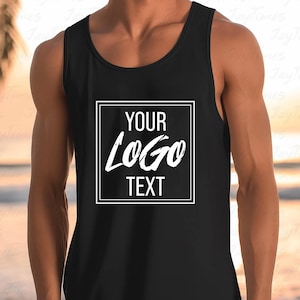 Custom Mens Tank for Summer, Custom Logo Tank Top, Custom Text Tank Gift for Him, Personalized Photo Tank for Him, Beach Tank for Fitness