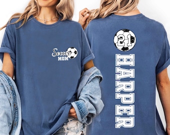 Comfort Colors Custom Soccer Mom Shirt: Personalized Name & Number