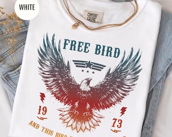 Comfort Colors® Custom Free Bird Shirt, Concert Outfit, Retro Music Shirt, Trendy Shirts, Vintage Bird Shirt, Eagle T-shirt, Thunderbird Tee