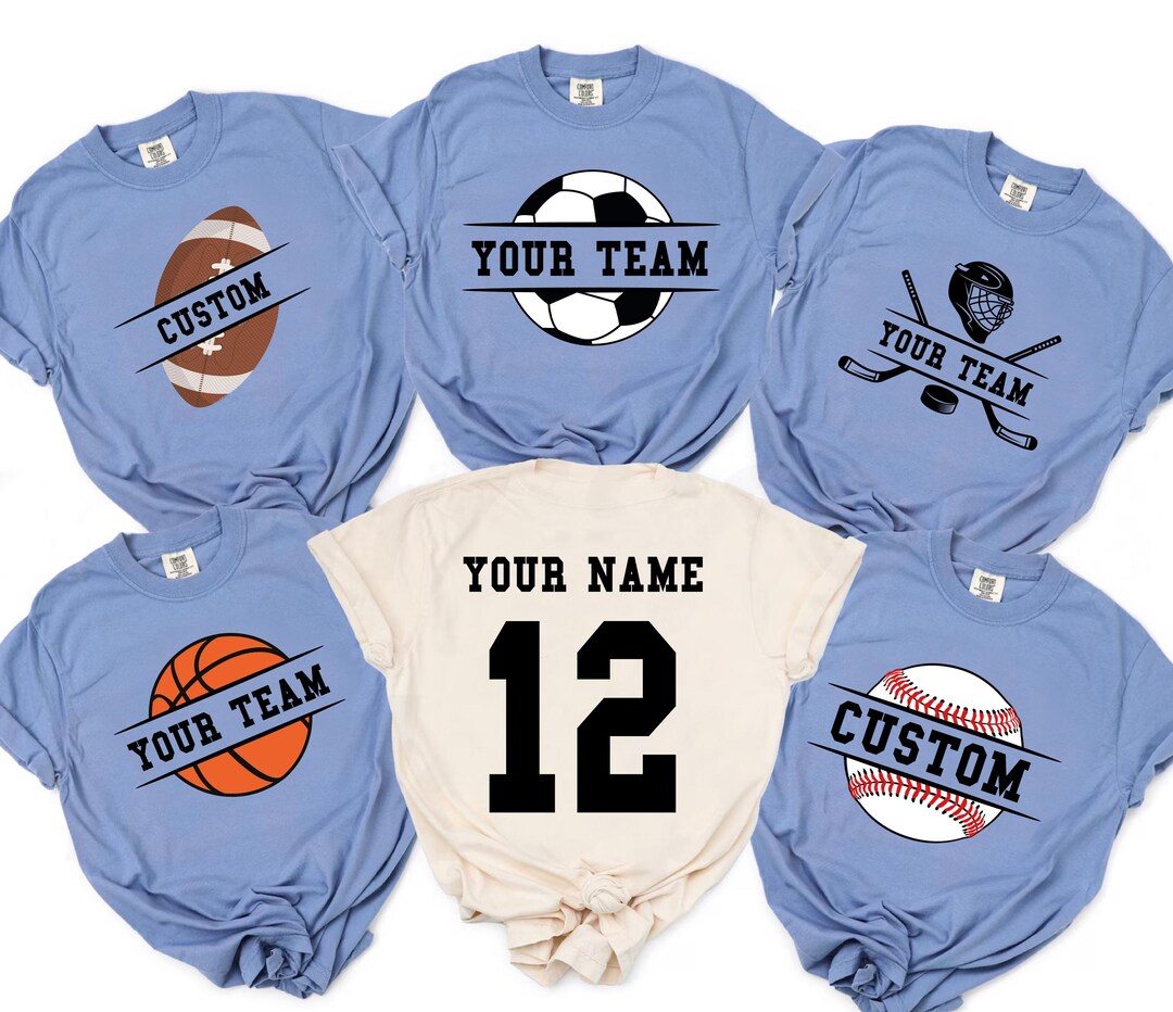 Comfort Colors® Front Back Custom Team Shirt, Custom Sport Shirt ...