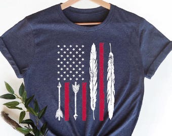 Retro Vintage Native American Flag Shirt, American Indigenous Tshirt, America Native T-shirt, Native American History Awareness Shirt