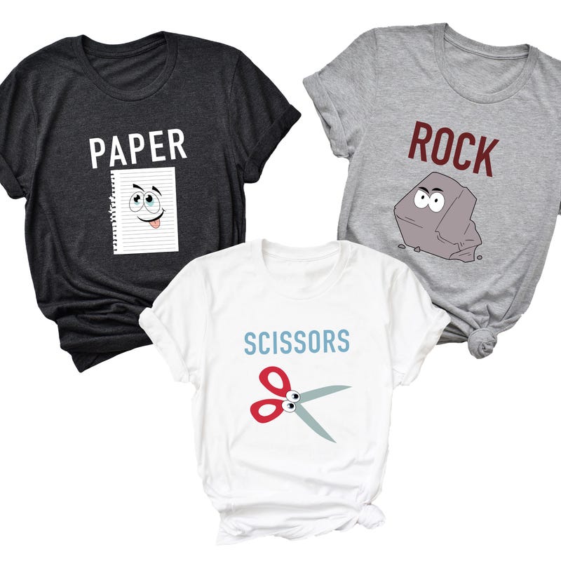 Scissors, Rock, Paper Matching Halloween Costumes T-Shirt