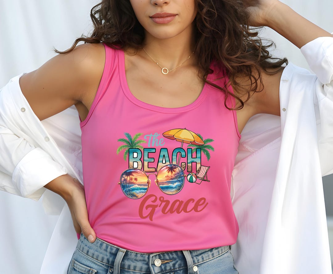 Custom Beach Tank for Women, Personalized Summer Tank Top for Besties ...
