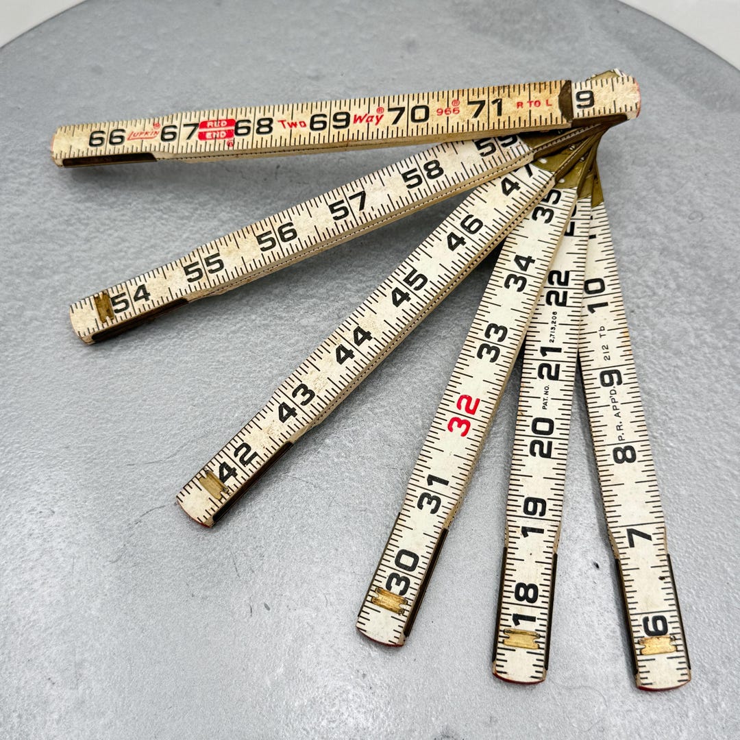 End Up Ruler Vintage Lufkin Folding Wooden Ruler – Red End Two Way 966 Carpenter ...