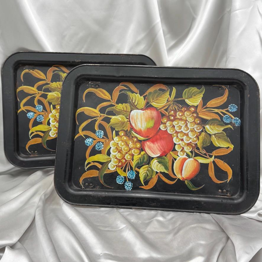 Black Toleware Trays - Etsy Black Toleware Trays - Etsy