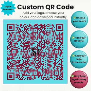 Código QR para cartões de visita / Logotipo personalizado / PNG + SVG / Download digital rápido / Ideal para profissionais e empresas