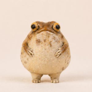 Naaldvilten regenkikker beeldje, mollige woestijnkikker bureau huisdier, knorrige pad miniatuur, grappige amfibie kunst, gag cadeau collega, 3 inch